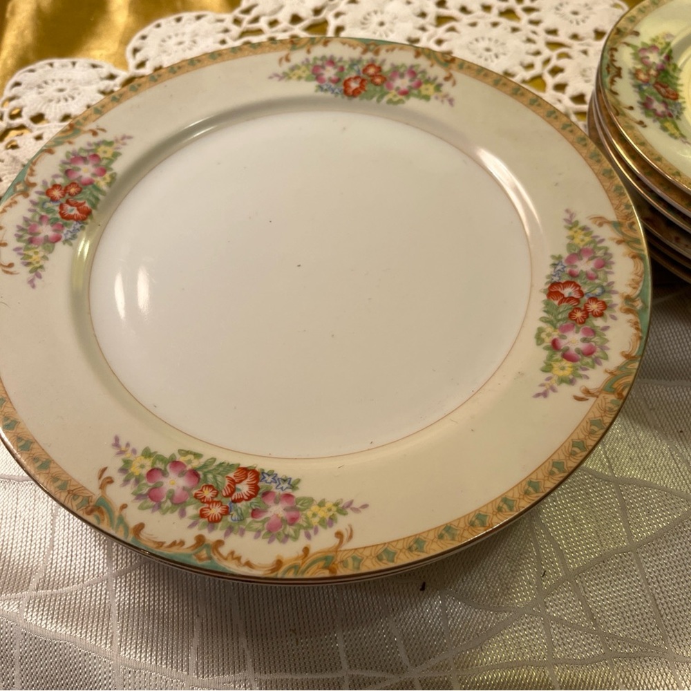 Diamond Supply Co. Floral Dinner Plate Set - Cream and Red